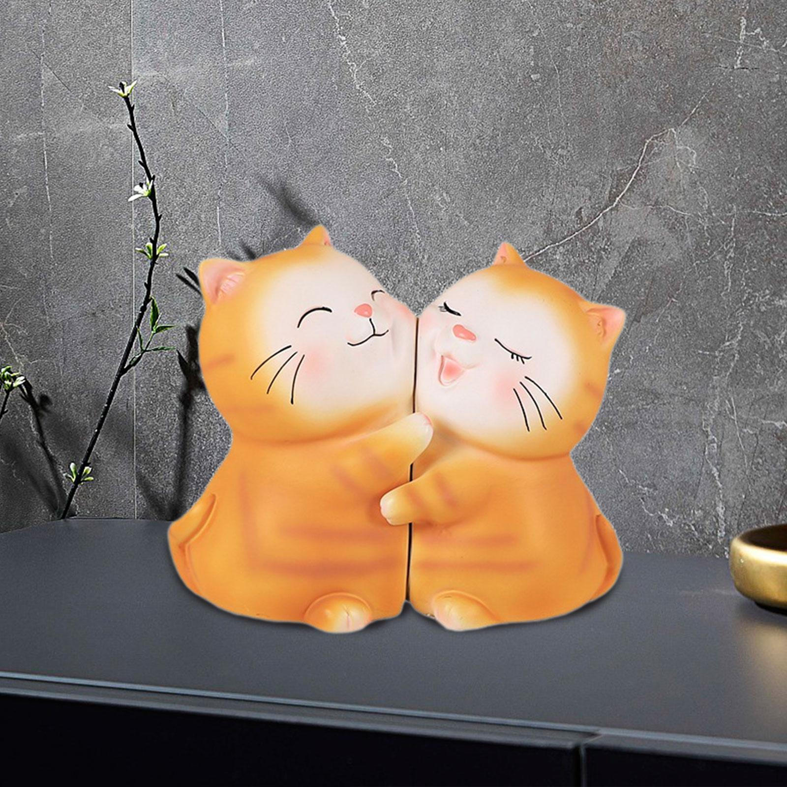 

2 шт. Статуэтки кошек Декоративные фигурки Подставки для книг Коллекционные настольные украшения Подставки для книг оранжевый