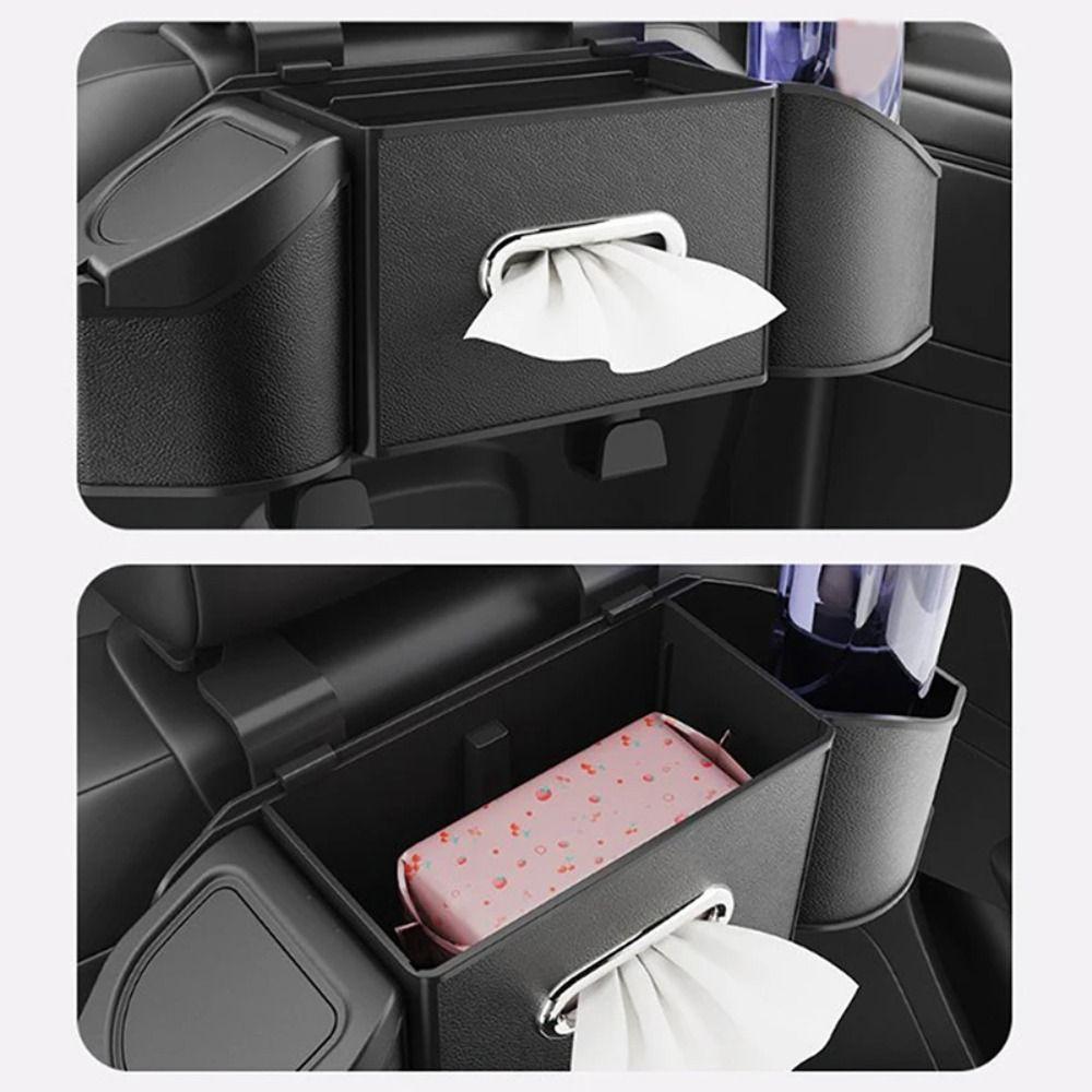 With Hook Auto Backseat Storage Box 7 In 1 Car Seat Back Cup Holder Tissue Box  Auto Interior