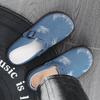 Thick Bottom Half Shoes For Men Mules Denim Platform Closed Toe Sandals Slip On Backless Loafers Slipper Semi-Drag Casual Shoes