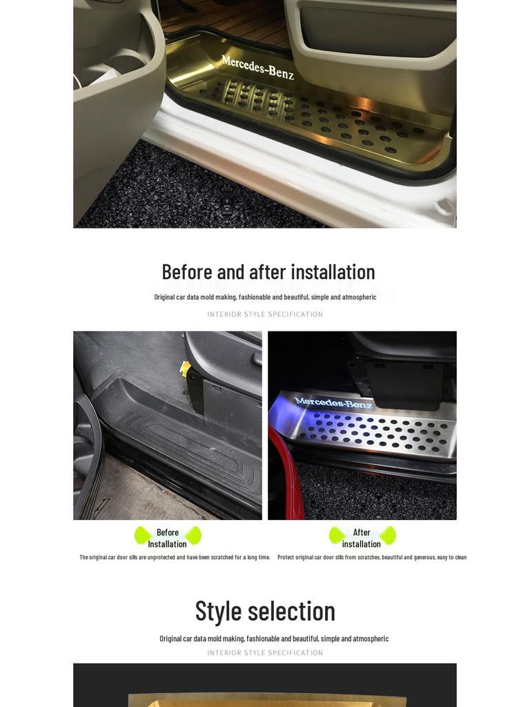 VITO V260L Stainless Steel Tailgate Protector Sill Strip
