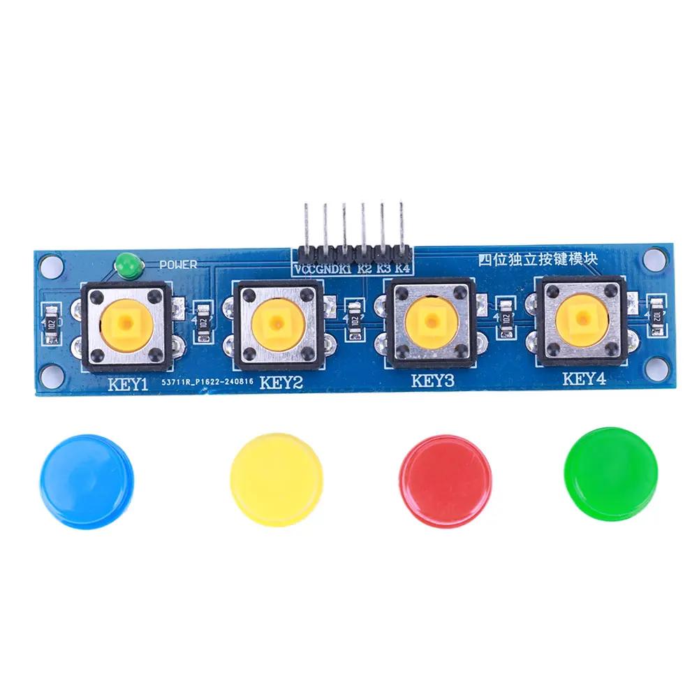 

4 Buttons Touch Button Module with Hat & LED Indicator Keypad Module High Level Output for Arduino Or Raspberry Pi