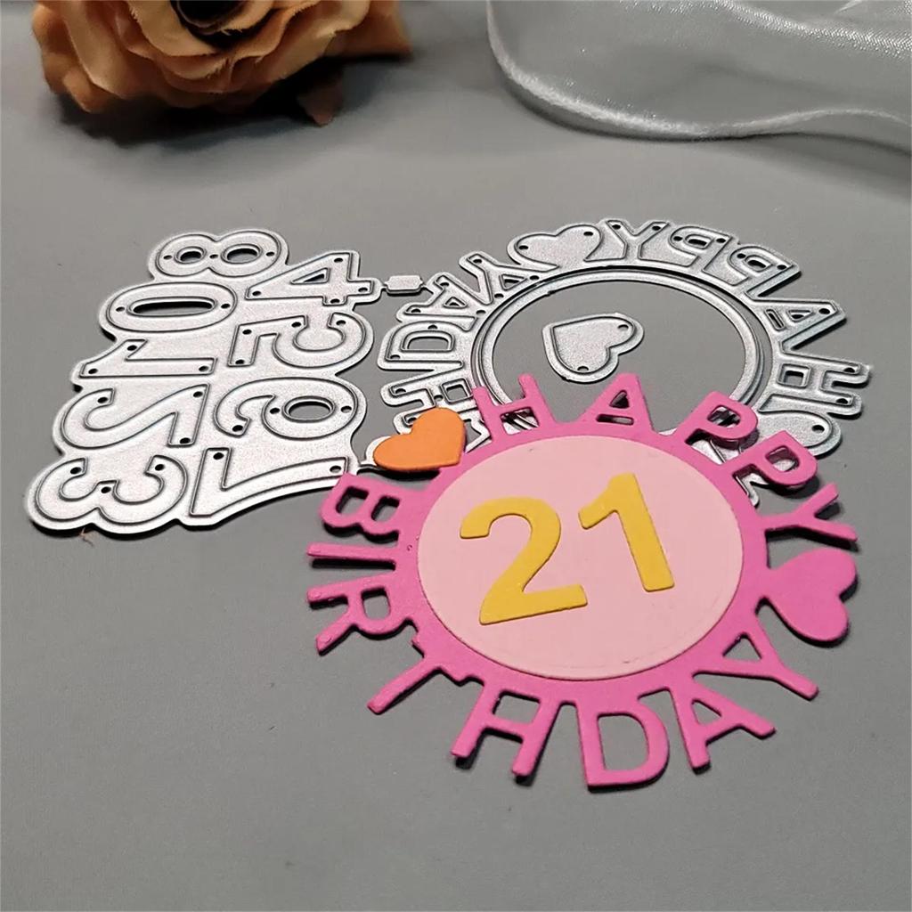 Happy Birthday Metal Cutting Dies Scrapbooking Stencil Die Cuts Card Embossing DIY Photo Album Template Mold Decoration