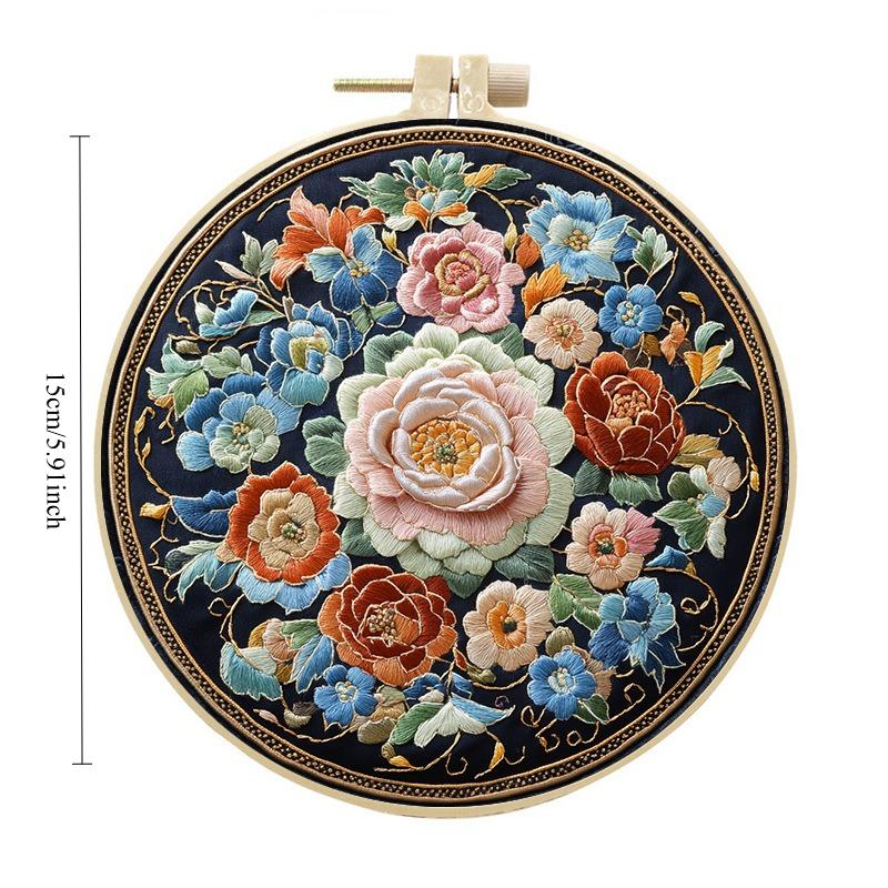 1pc Flower Pattern DIY Embroidery Kit for Beginners