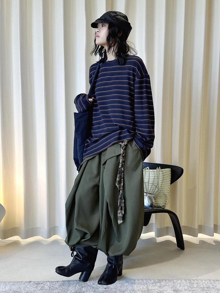 Louvre Spring Retro Korean Stripe Color Block Round Neck Casual Women's T-Shirt