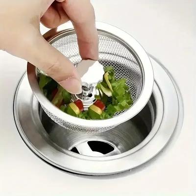 2pcs Kitchen Sink Strainer Replacement Drain Basket Stainless Steel Mesh Filter Waste Hole Strainer Kitchen Gadgets