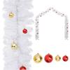 VidaXL Christmas Garland Decorated with White Baubles 5 M