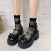 Neue klobige Absatzschuhe 2026 Höhensteigernd Übergröße Französischer Stil Schleife Retro Süß und Cool Kleine Damen Lederschuhe