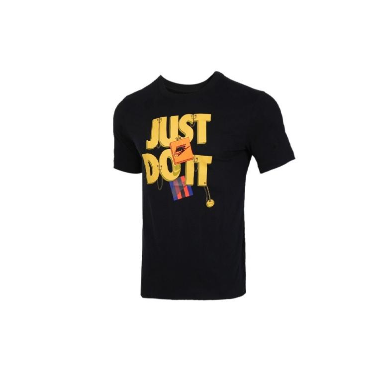 Nike DRI-FIT JUST DO IT. Alphabet Printing Short Sleeve Black Men s CV1076-010 S