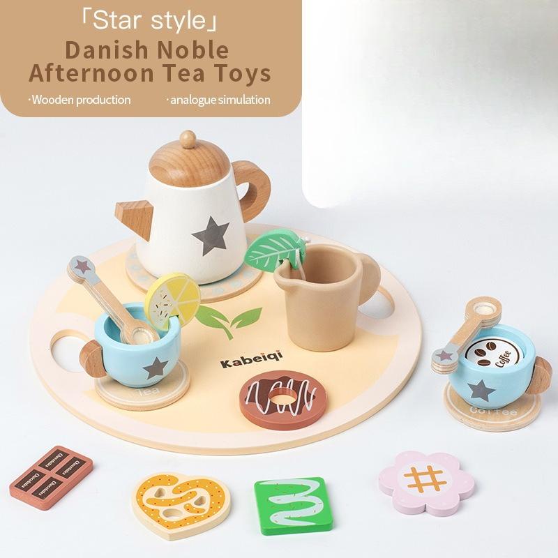 Wooden simulation ice cream cone ice cream small cart children's play toy