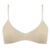 French Cotton V-Neck Women's Wire-Free Soft Elastic Ribbed Bra