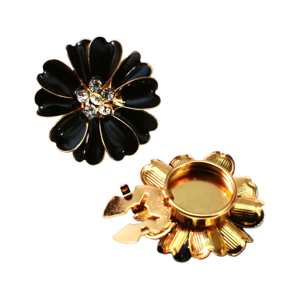 Rhinestone Flower Button Covers Decoration for Jeans Dress Shirt Clothing DIY Embellishment Women Fashion Craft Accessories