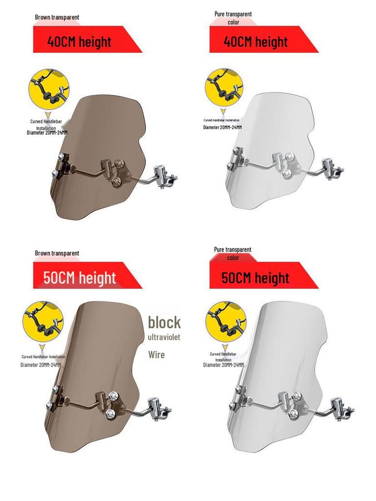 Compatible Windshield for Haojue DKS, Suzuki, Honda, CB400F, GL, and Other Motorcycles.