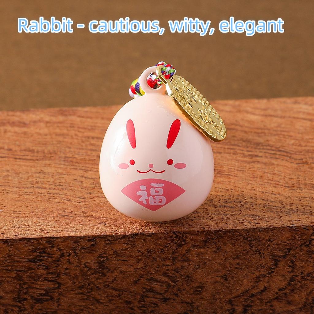 Ny Japansk Stil Sensoji Tempel Vattenljudsklocka Hänge Zodiak Omamori Lyckoamulett Liten Hängande Prydnad för Väskor Dekoration