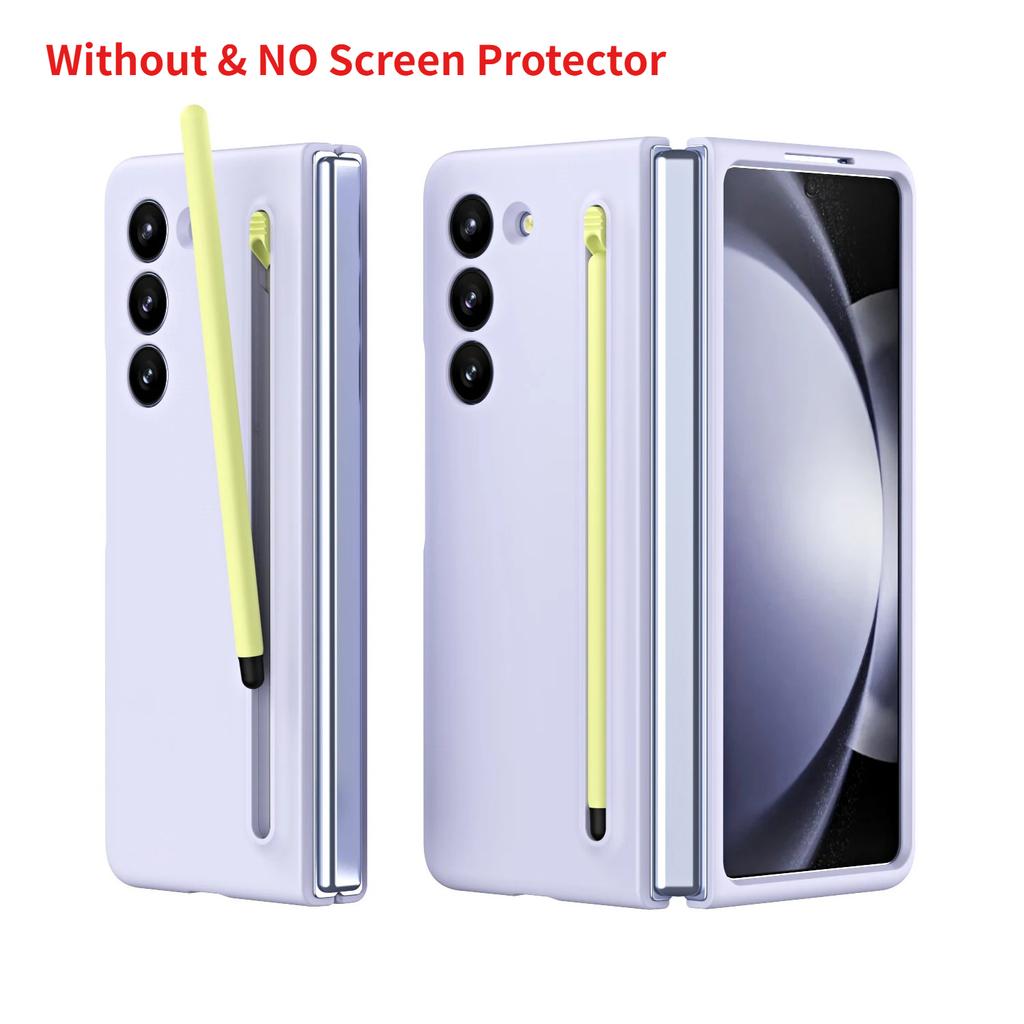 Official Solid Color Skin Feel S Pen Stylus Anti-drop Case for Samsung Galaxy Z Fold 8 7 6 5 4 3 Camera Protect Anti-drop Cover