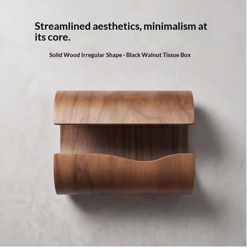 Walnut Wood Tissue Box Large Capacity Elegant Design Decorative Napkin Holder for Home Living Room Bedroom Office