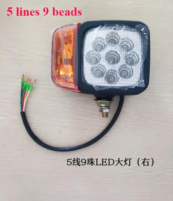 for New Source 65-75 Rubber Wheel Excavator Factory Front Headlight Assembly LED Combination Front Lamp 24V Turn Signal Assembly