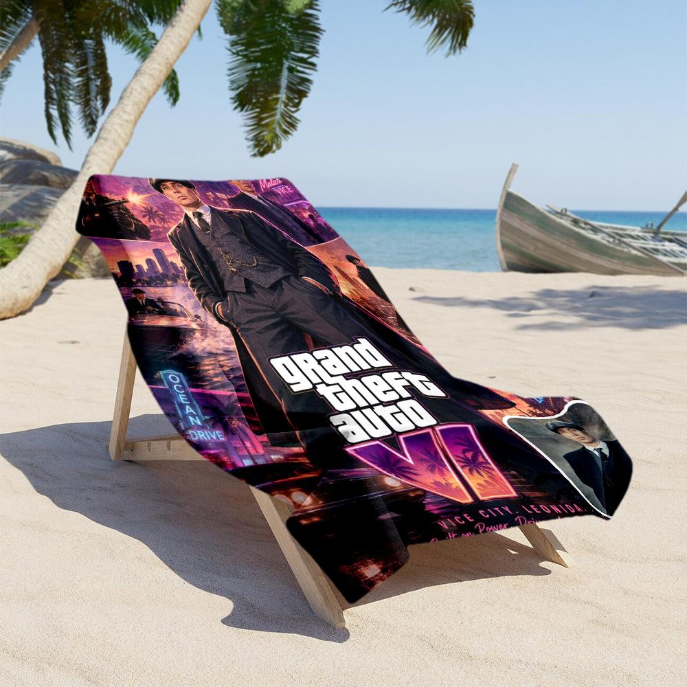 Grand Theft Auto Beach Towel High Absorbency Quick-Dry Comfortable Lightweight Perfect for Traveling Yoga Camping and Swimming