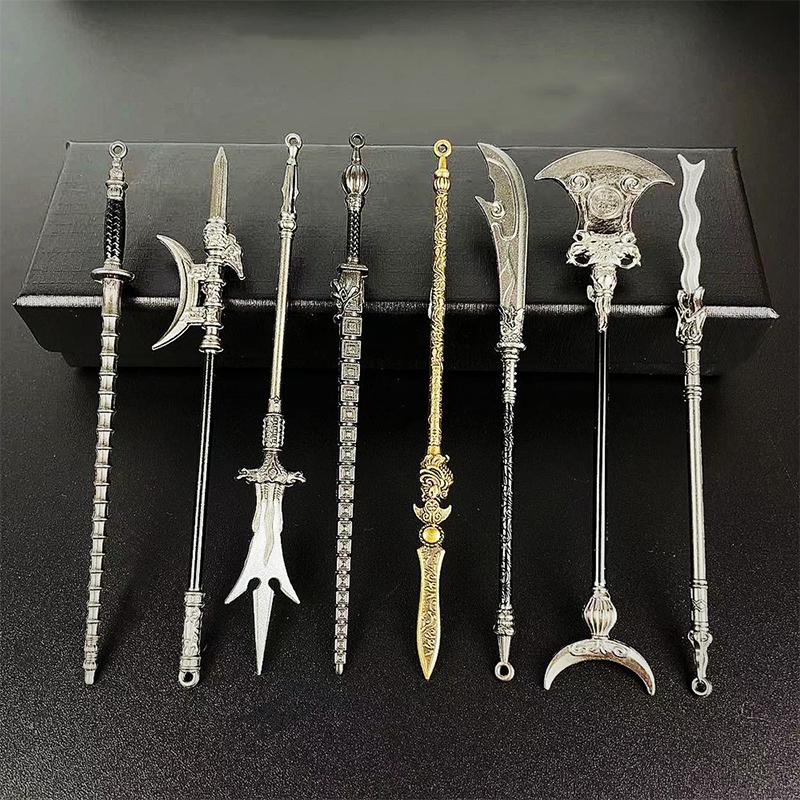 Mini Katana Cosplay Fake Sword Replica, Weapon Decoration Swords Prop, Chinese Metal, Miniature Desk Accessories Retro Toy Knife