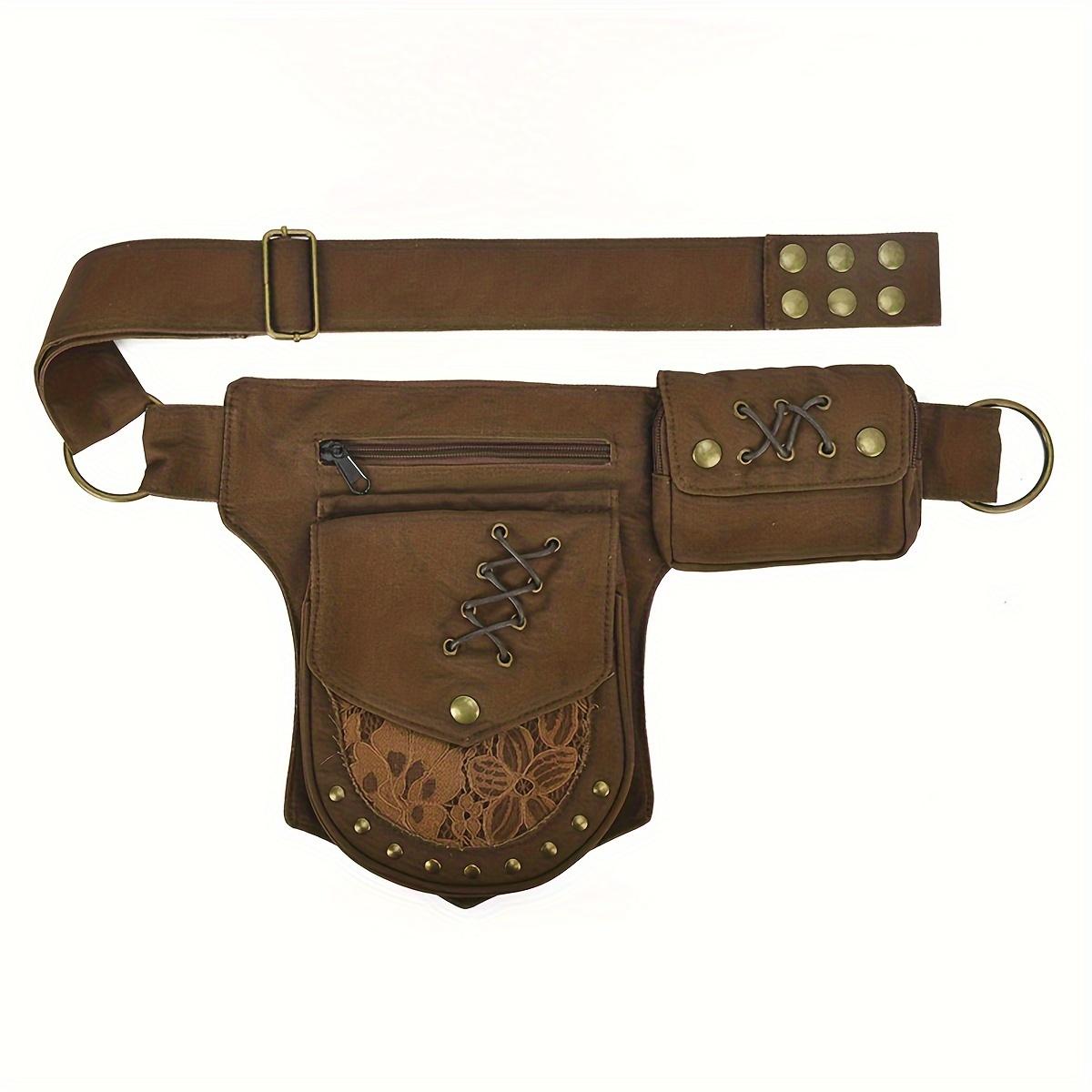 

1pcs Vintage Cotton Waist Bag Multi-functional Phone Pouch Adjustable Strap for Outdoor Sports Travel Crossbody Bag хаки