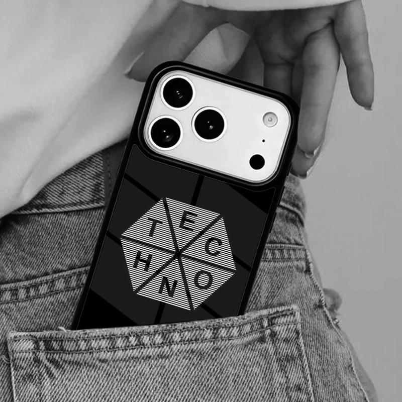 Techno Music Phone Case for iPhone 17ProMax 12 13 14 15 16e 17 Pro Max Plus Air Cover