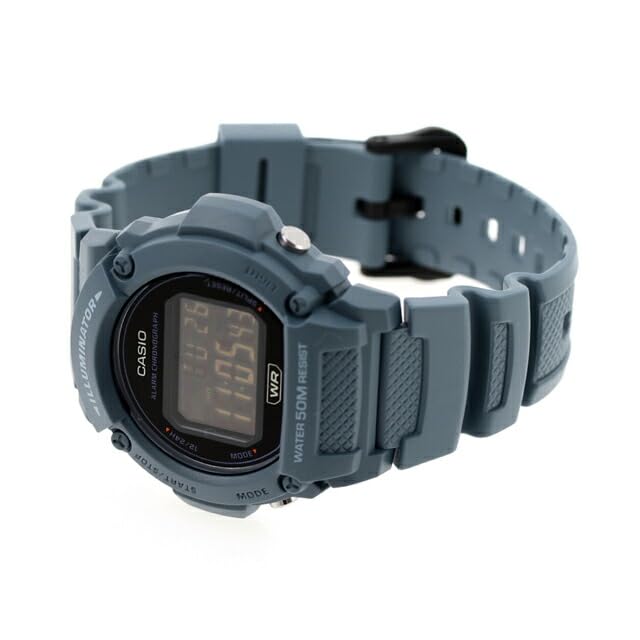 CASIO Standard Digital Watch W-219HC-2BV Unisex Blue Resin Case, 5 ATM Water Resistant Design Style Fit