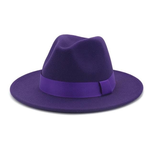 Hoaree Purple Wool Felt Jazz Fedora 