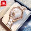 OLEVS 6656 Fully Automatic Mechanical Watch Luxury Diamond Hollow Women Watch Waterproof Luminous Elegant Music Note Gift Watch
