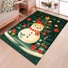 Snowman Christmas Area Rug Polyester Velvet Carpet Mat, Large Size, Thick Household Decorative Rug for Bedroom, Kitchen,