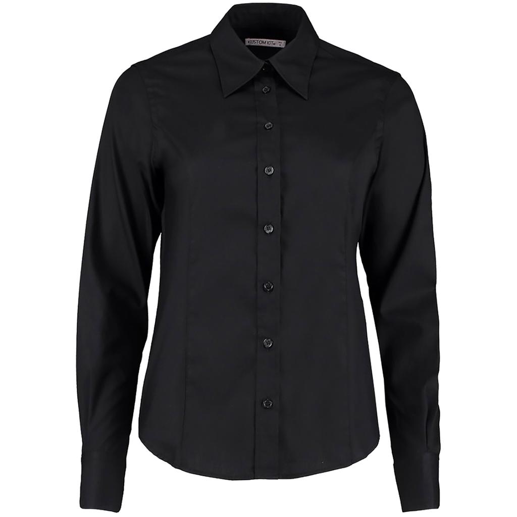 Kustom Kit Ladies Corporate Long Sleeve Oxford Shirt