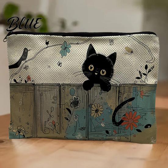 Durable Stitched Bag Cat Printed Storage Bag with Smooth Zipper