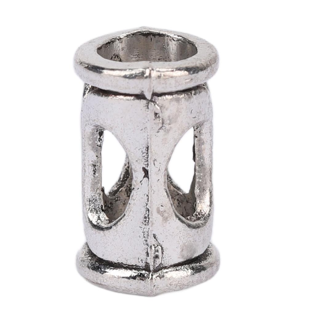 50 Stück Bartperlen Dunkelsilber Röhrenförmig Poröse Legierung Bartperlen Perlen DIY Handgefertigt Metall Abstandshalterperlen