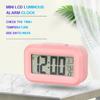 Pink Cartoon Student Timer Alarm Clock With Lcd Display Calendar Night Light For Kids