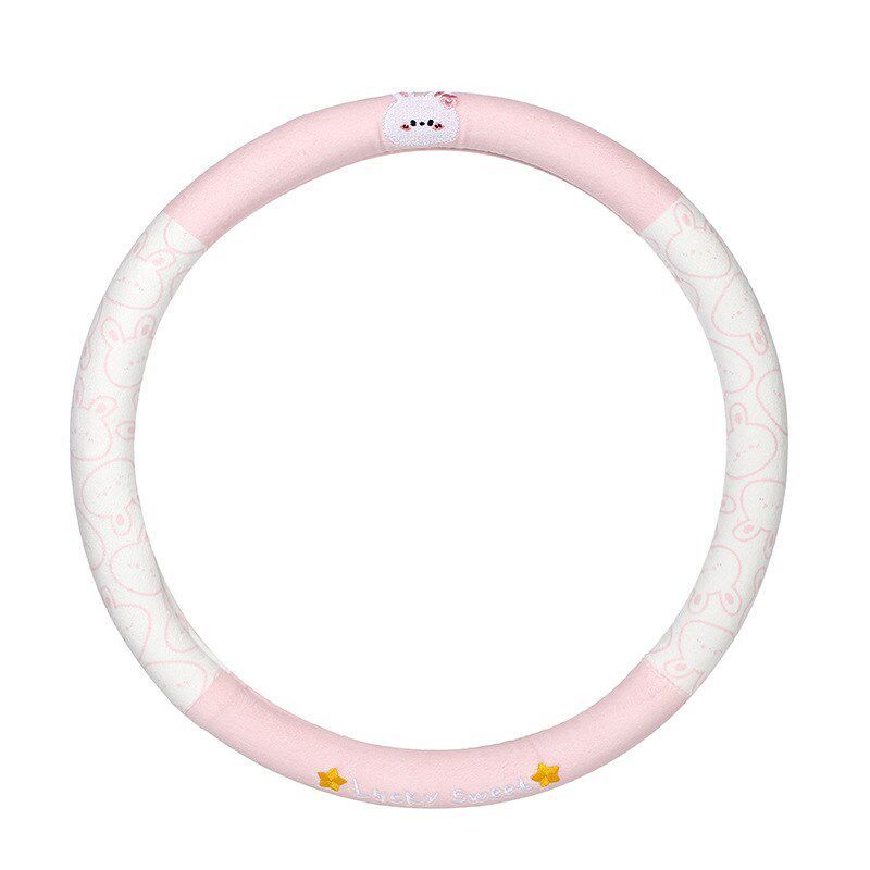 

Cartoon Embroidered Bear Steering Wheel Cover Car-Mounted Warm Anti-Freeze Steering Wheel Cover Winter Anti-Slip Car Steering Wheel Cover Plush Embroidered Rabbit Steering Wheel Cover