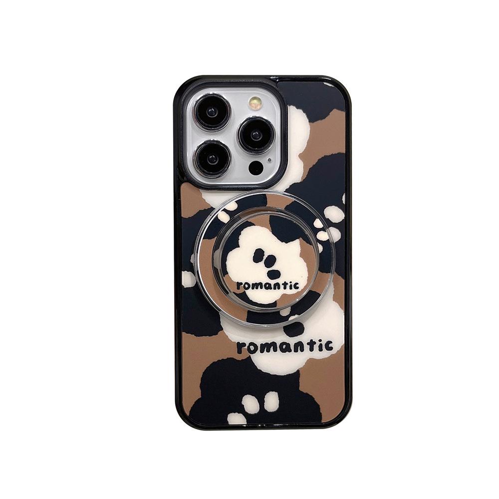 Contrast Love Flower Magnetic iPhone Case for Models 11, 12, 13Pro, 14/15, 16Plus