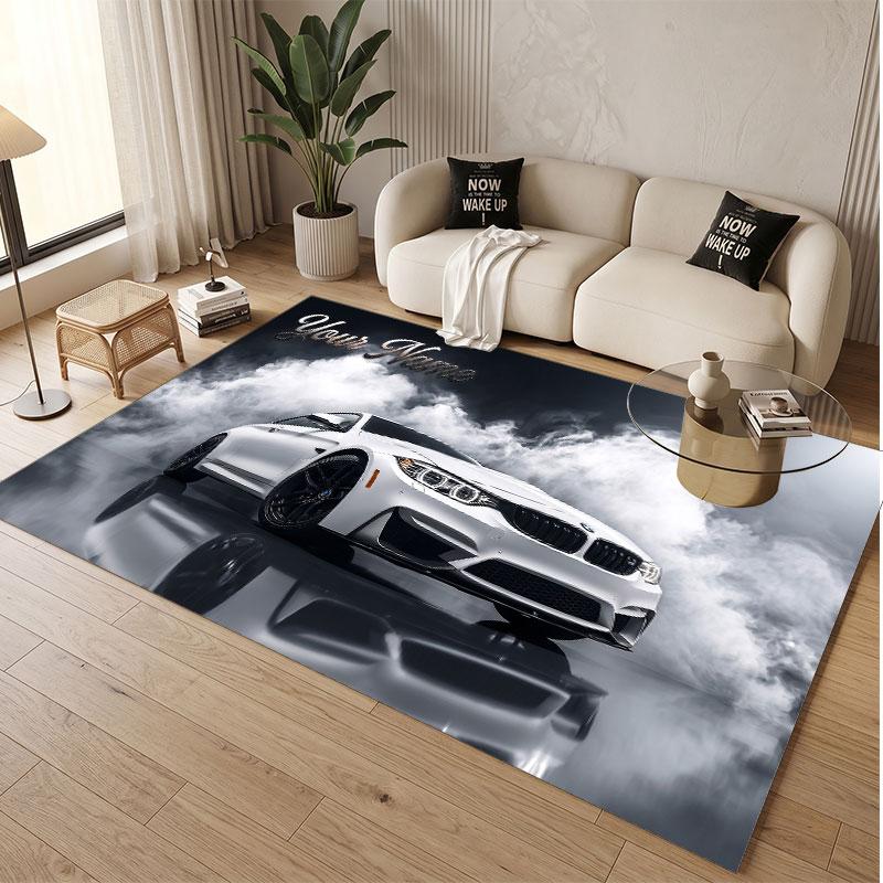 Other Similar Designs Theme Soft Crystal Velvet Rug Custom Name & Text Print Non Slip Floor Rug for Bedroom Living Room