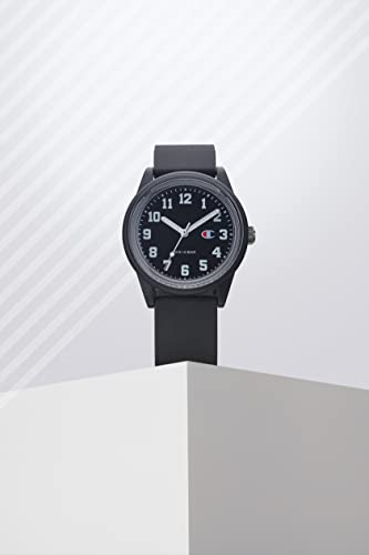 Champion R05A-500VK Analog Solar Watch, Water Resistant to 10 ATM, Black