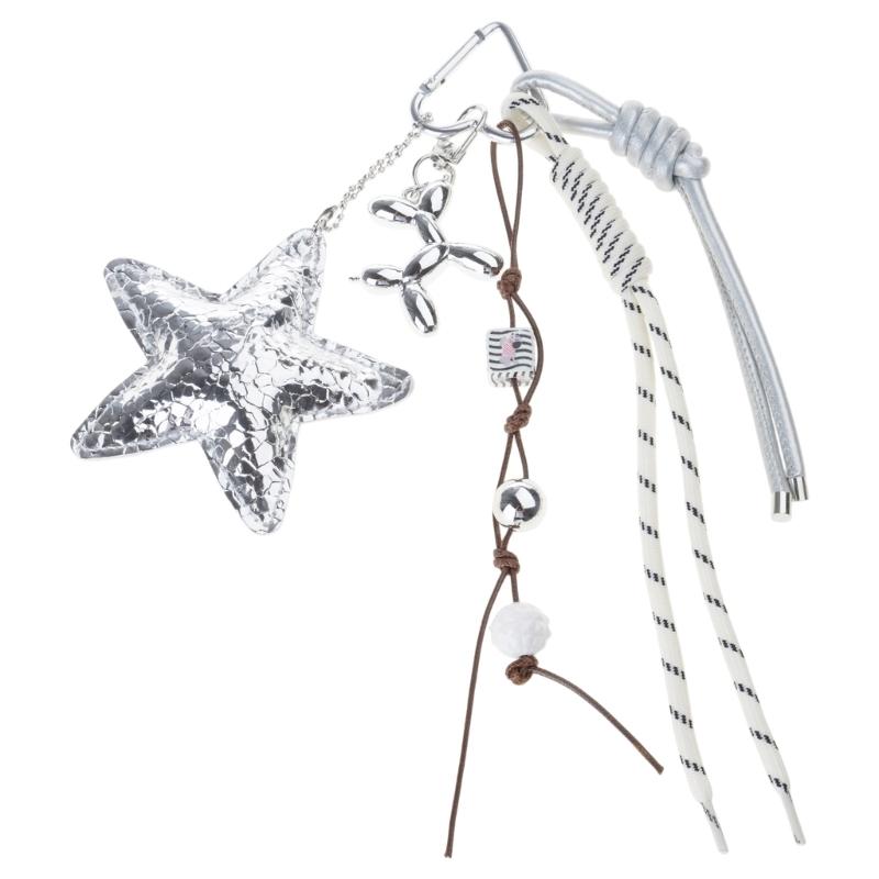 

Versatile Crinkled Star Charm Accessory for Backpacks Purses Featuring Scratch Resistant Metallic Surfaces