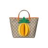 Handbag Three-dimensional Pineapple Shape Presbyopia Logo Canvas Patchwork Tote Bag Tote Bag Shopping Bag Children's Bag Children's Style Ebony