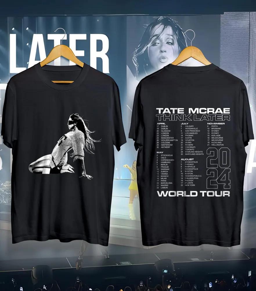 Unisex Short Sleeve Crew Neck Cotton T Shirt Tate Mcrae Think Later World Tour 2024 XL