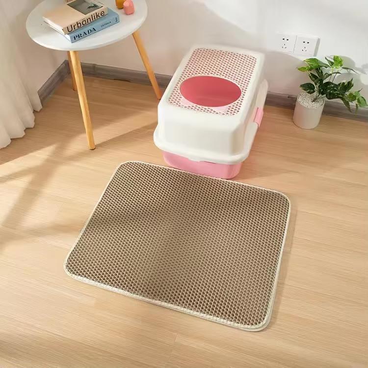 1Pc Cat Litter Mat EVA Double Layer Waterproof Pet Litter Box Mat Non-slip Sand Cat Pad Clean Pad Products For Cats Accessories
