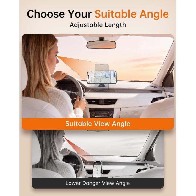 SYNCWIRE MagSafe Car Mount, Magnetic Phone Holder, Space Gray, 1 Pack