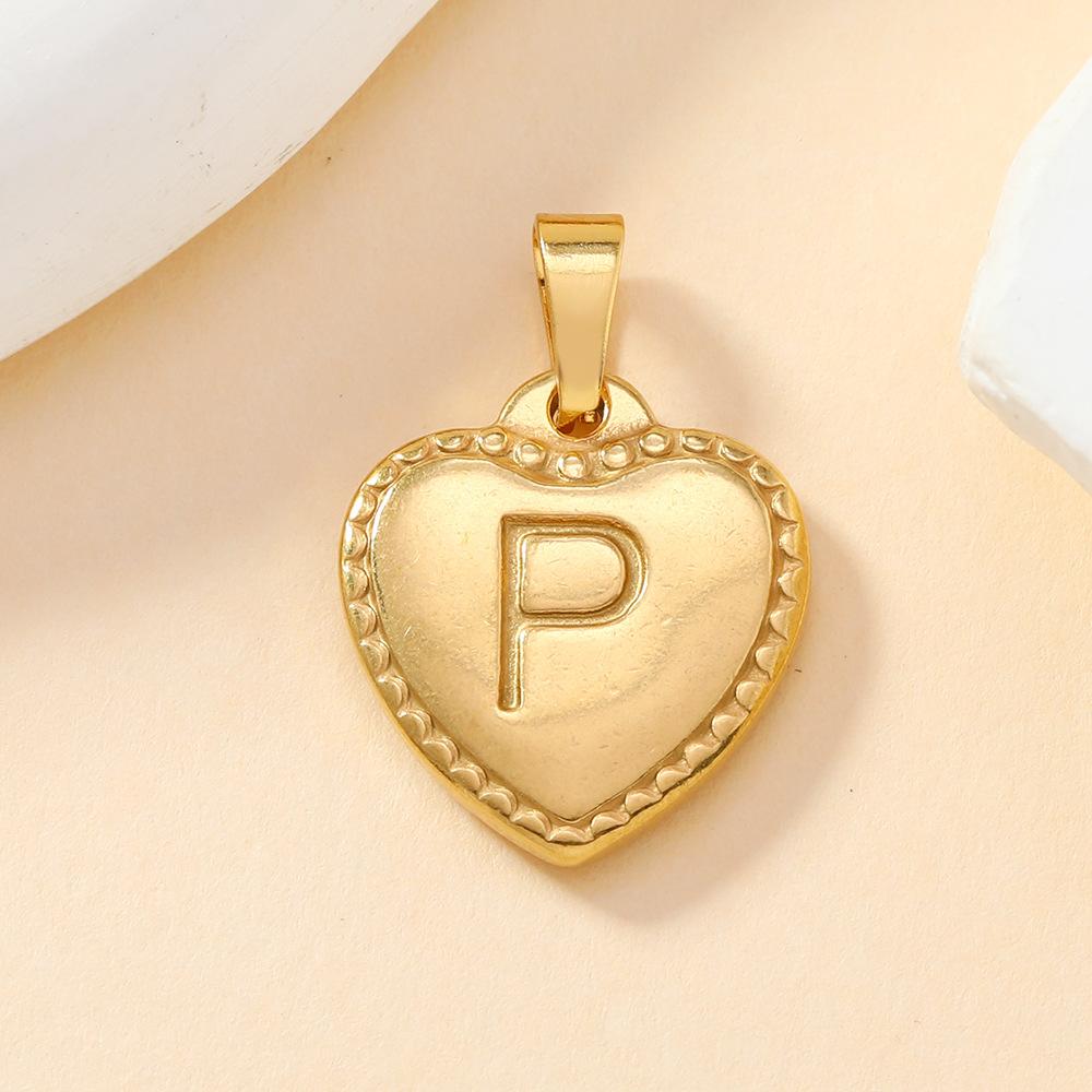 316L Stainless Steel Initial Necklace Letter Heart Pendant Chain For Women Jewelry Accessories