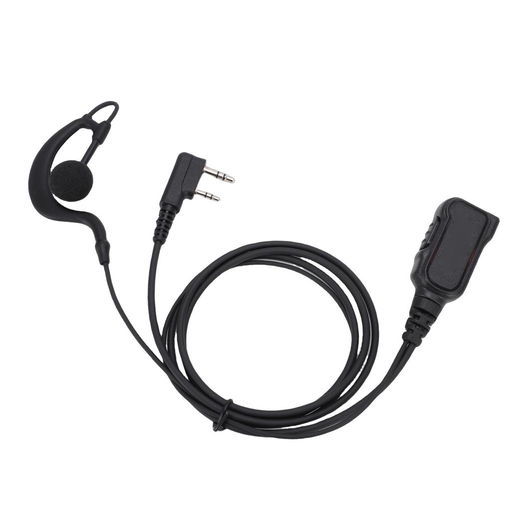 G Shape Earpiece Headset Fit for Kenwood TK 2100 TK 3207 2 Way Radio Earpiece with Push to Talk Key Mic 2 Pin