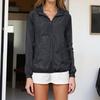 Women's Solid Colored Hooded Long Sleeved Jacket, Windbreaker, Sun Jacket, Outdoor Sports Jacket