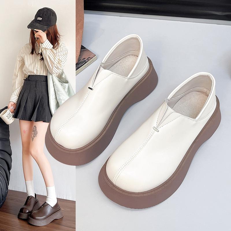 Muffin Platform Women's Small Leather Shoes Women's New Spring Versatile Fashion Small Leather Shoes