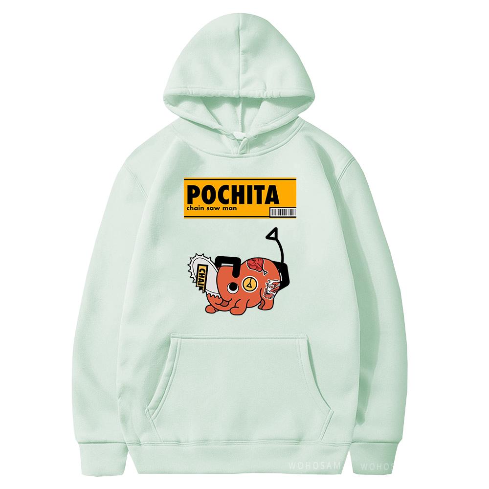 Manga motorová pila Makima Pochita Mikiny Mikiny Japonský styl Kawaii Anime Grafika Harajuku Oversized pánské mikiny