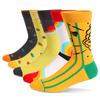 5Pairs Mens Fun Dress Socks Pattern Funny Socks Pack Colorful Striped Combed Cotton Novelty Socks Cool Breathable Casual Socks