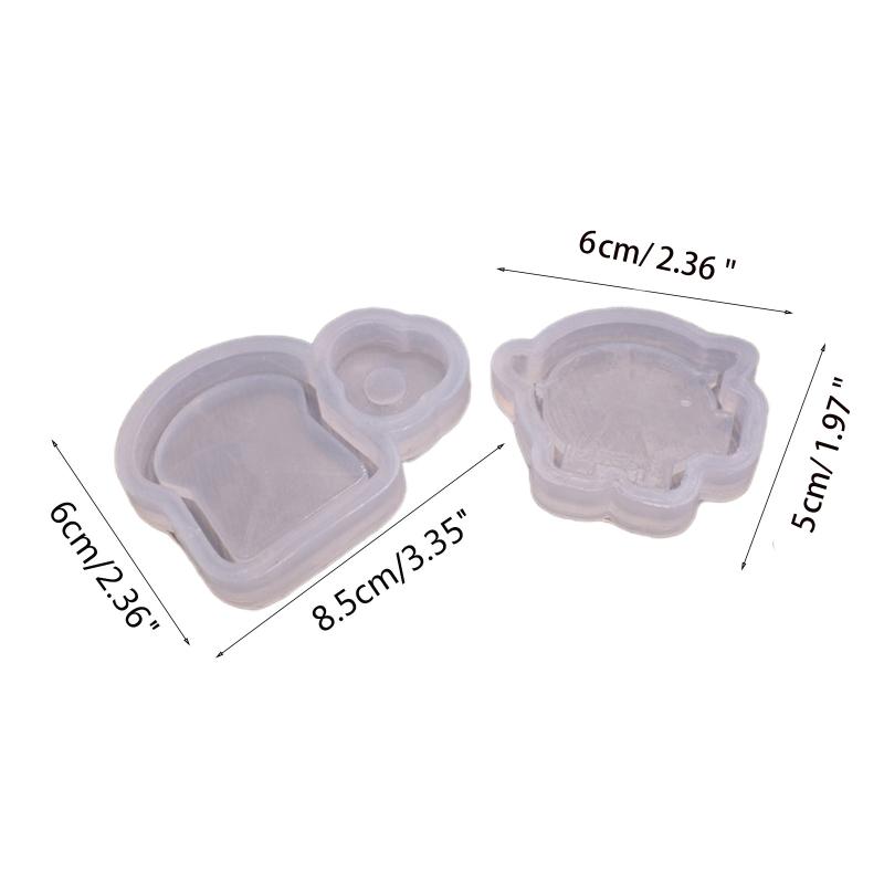 Quicksand Resin Mould Lovely Pig/Bread Resin Shaker Mould Silicone Epoxy Mold Clear Pendant Mold for DIY Handmade Craft