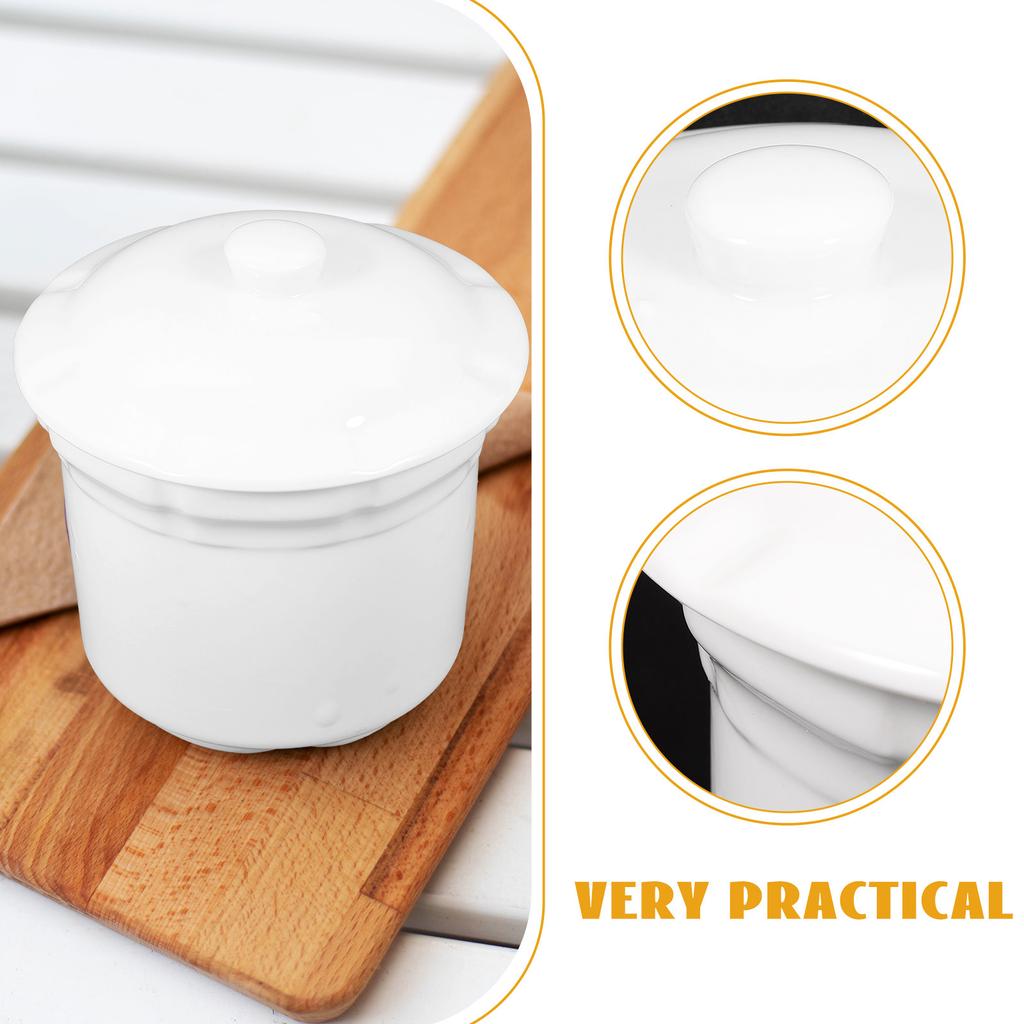 Ceramic Stew Bowl with Lid Premium Porcelain Soup Pot for Home Kitchen Use Stewing Soups Bird's Nest Cooking Bowl Gift Ready