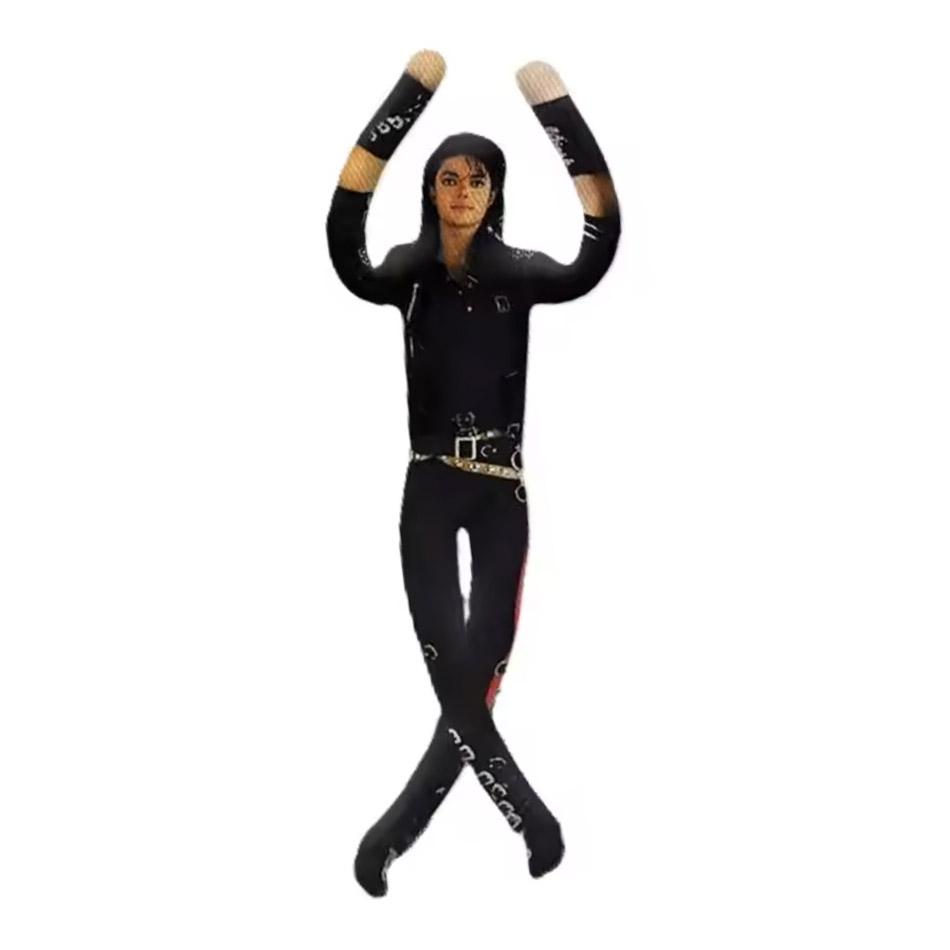 Poupée Peluche Articulée Michael Jackson Peluche Douce Décoration Figure Collection Ventilateur Cadeau Stock Prêt 28cm black